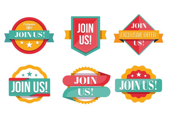 Join Us Badge Vector Collection