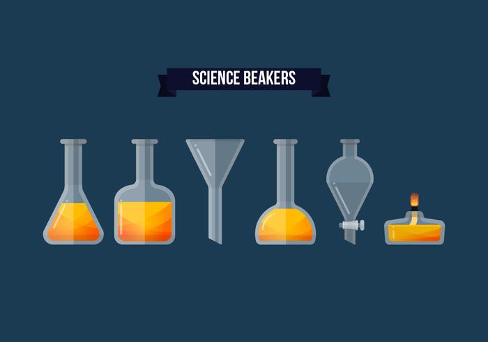 Set Of Erlenmeyer Glass Vector