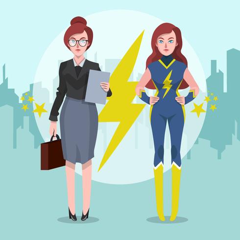 Superwoman Character Vector Illustration