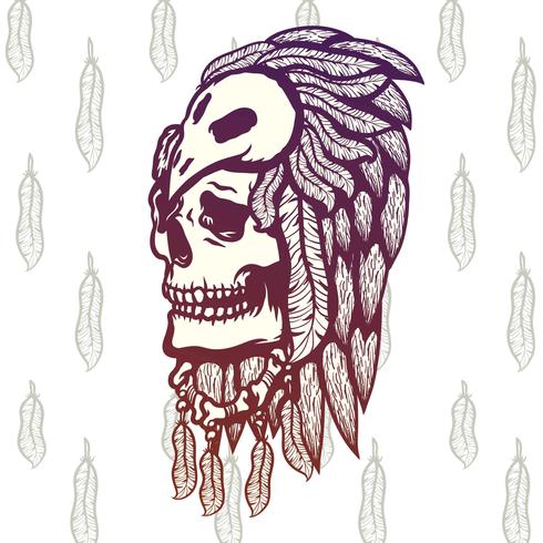 Shaman Skull Illustration vector