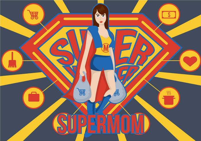 Super mom Illustration. vector