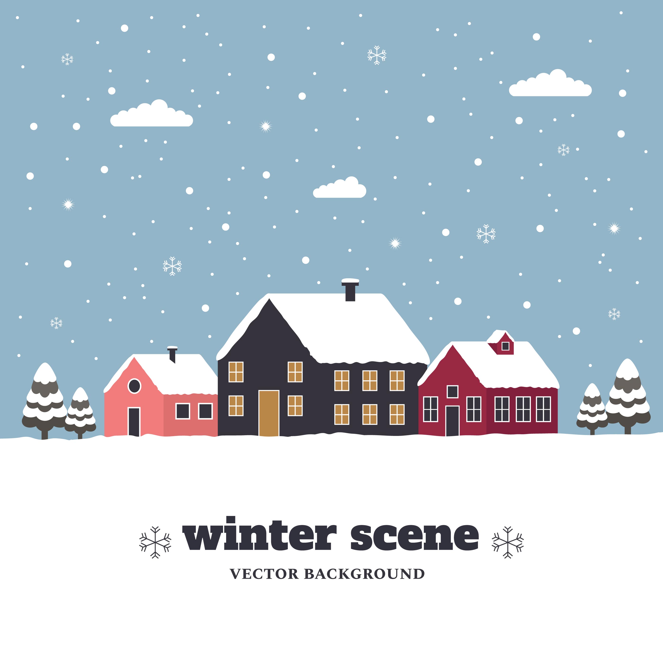 Winter Scene Vector - Download Free Vectors, Clipart Graphics & Vector Art