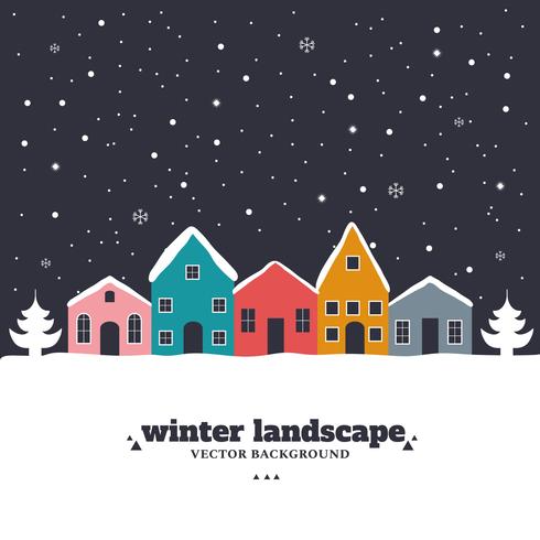 Winter Landscape Vector Background