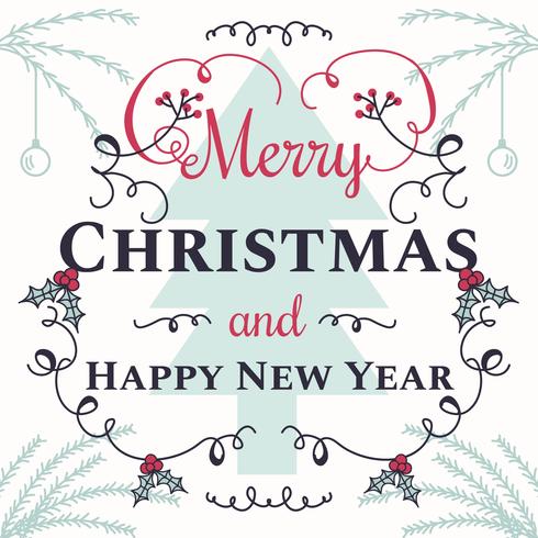 Christmas And New Year Typographical Vector
