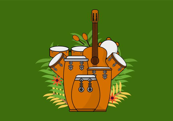 Tambor acústico Conga vector