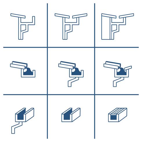 Roof Gutter Icon Set vector