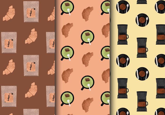 Cute Breakfast Food Patterns vector
