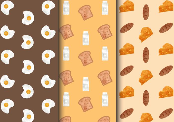 Free Cute Breakfast Food Patterns vector