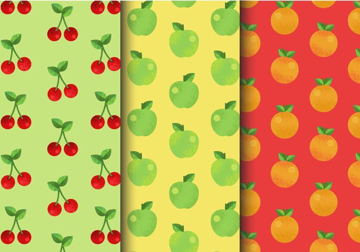 Patrones de frutas lindas gratis vector