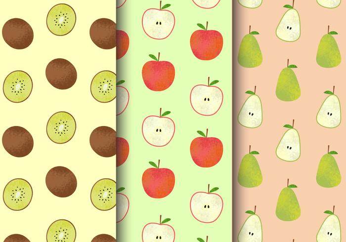 Patrones de frutas lindas gratis vector