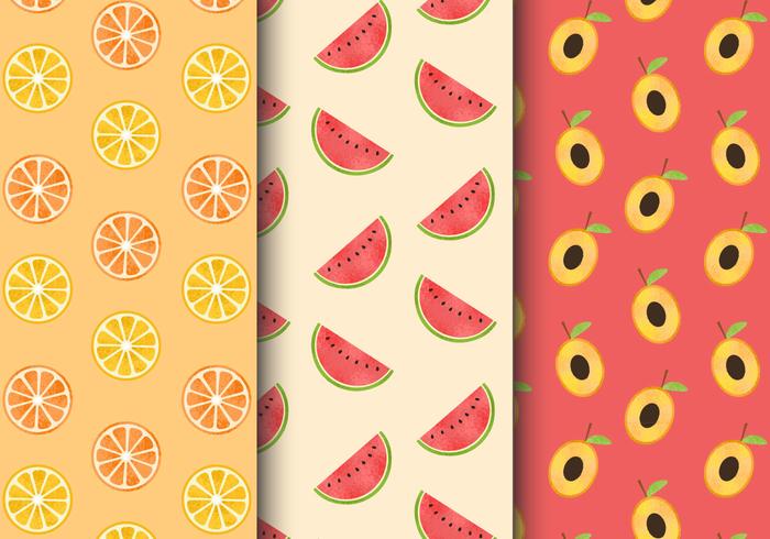 Patrones de fruta sin costuras gratis vector