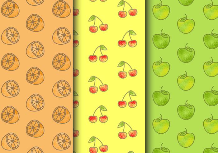 Patrones de fruta sin costuras gratis vector