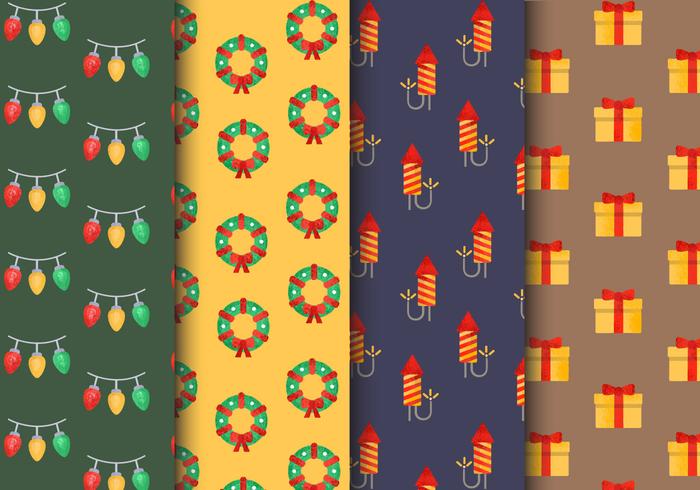 Free Seamless Christmas Patterns vector