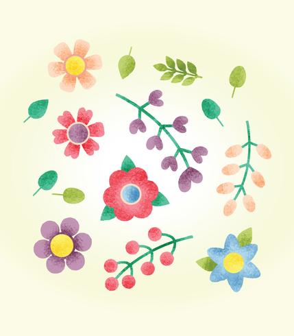 Free Textured Flowers Vector