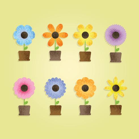 Free Textured Flowers Vector