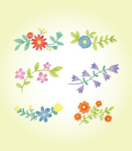 Free Textured Flowers Vector