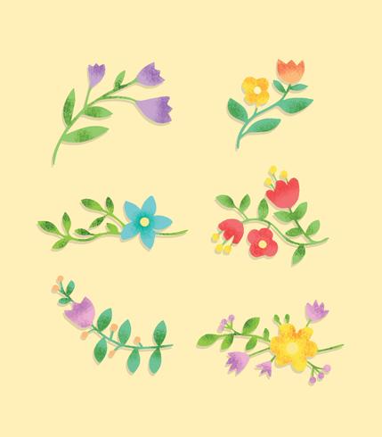 Free Textured Flowers Vector