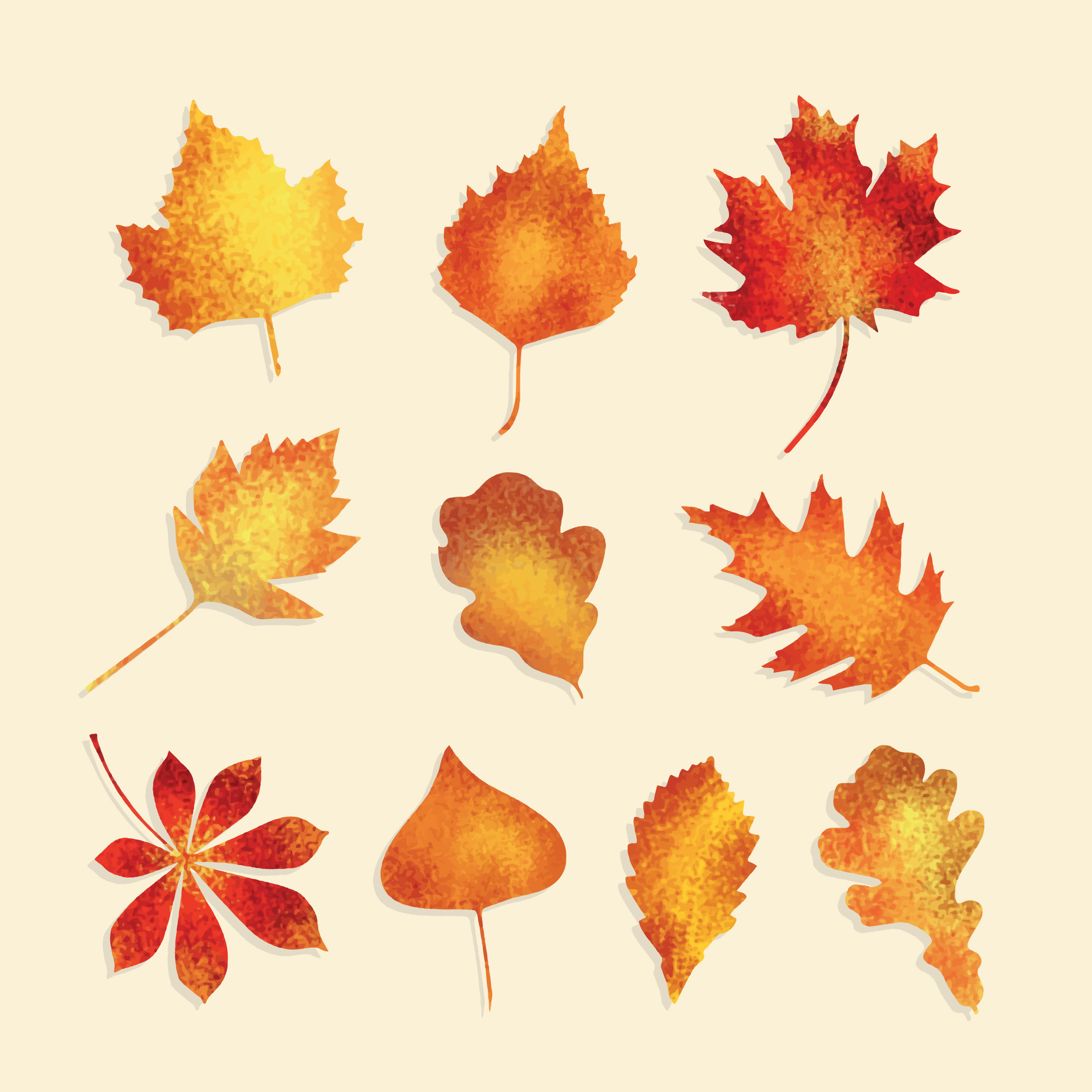 Free Textured Autumn Leaves Vector 172141 Vector Art at