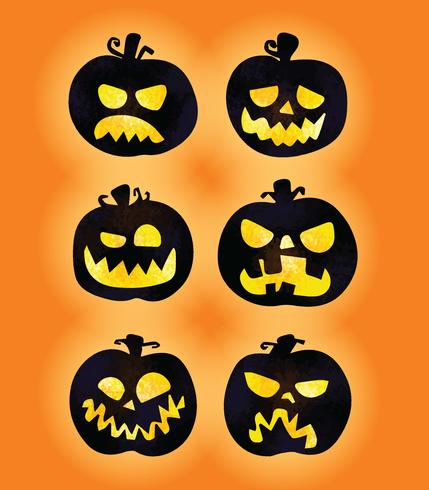 Vector de calabazas de Halloween de miedo gratis