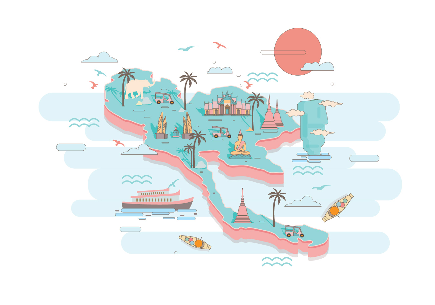 Editable map Bangkok Thailand PDF