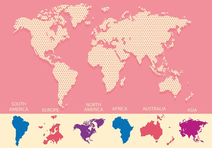 Mapa Mundi Vector de fondo rosa