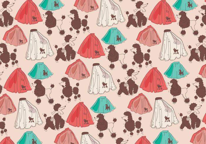 Poodle Skirt Pattern Vector