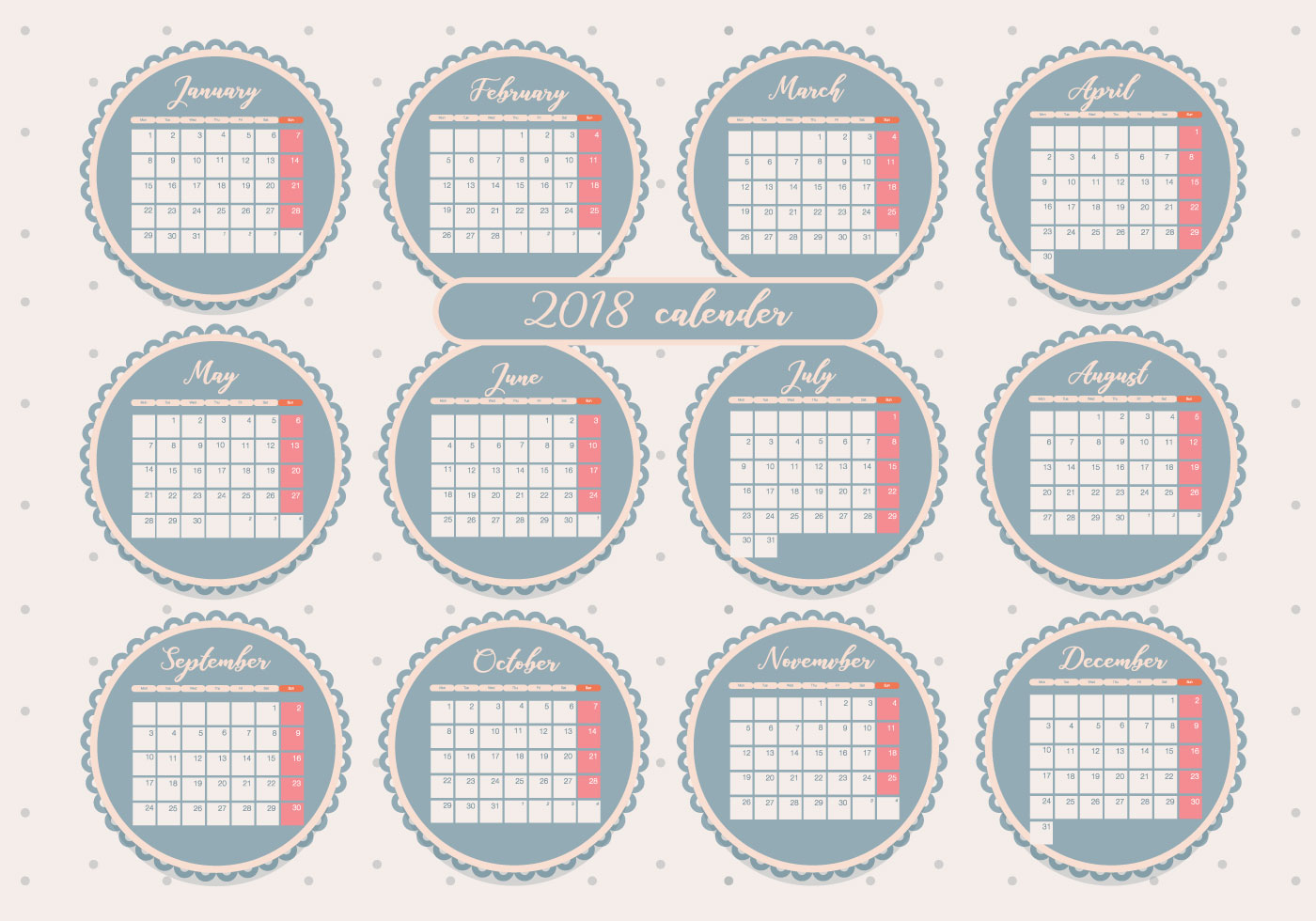 Monthly Calendar Template Vector : Printable monthly calendar vol vector download free Monthly Calendar Template Vector : Printable monthly calendar vol vector download free