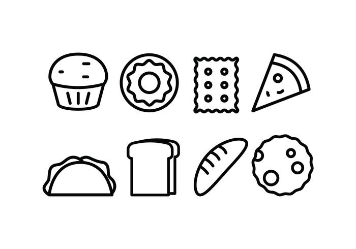 Pan y panadería iconos vector