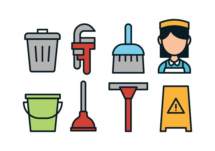 Caretaker Tool Icon set vector