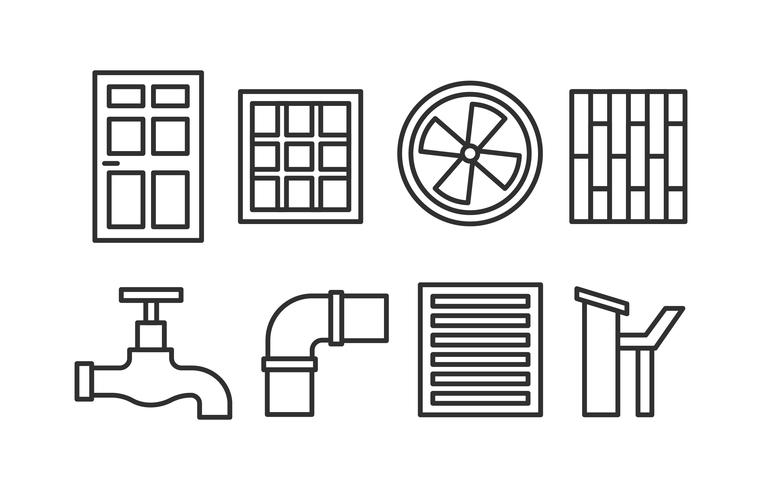 Home construction icon set vector