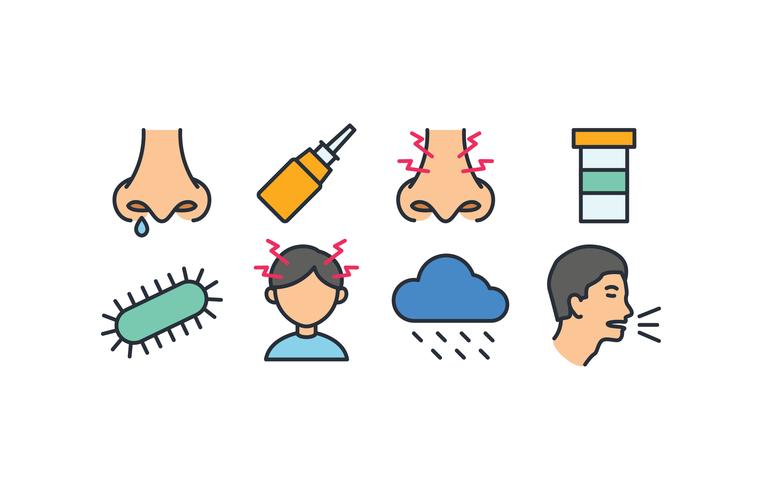 Sinusitis icon pack vector