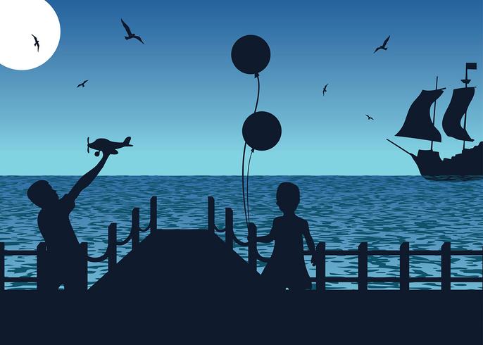 Boardwalk Silhouette Free Vector