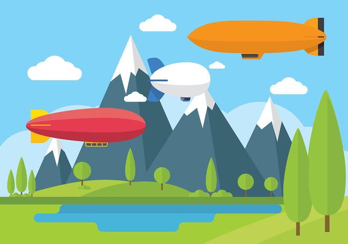 Dirigible Blimp Free Vector