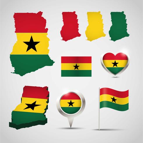 Vector de mapa de Ghana