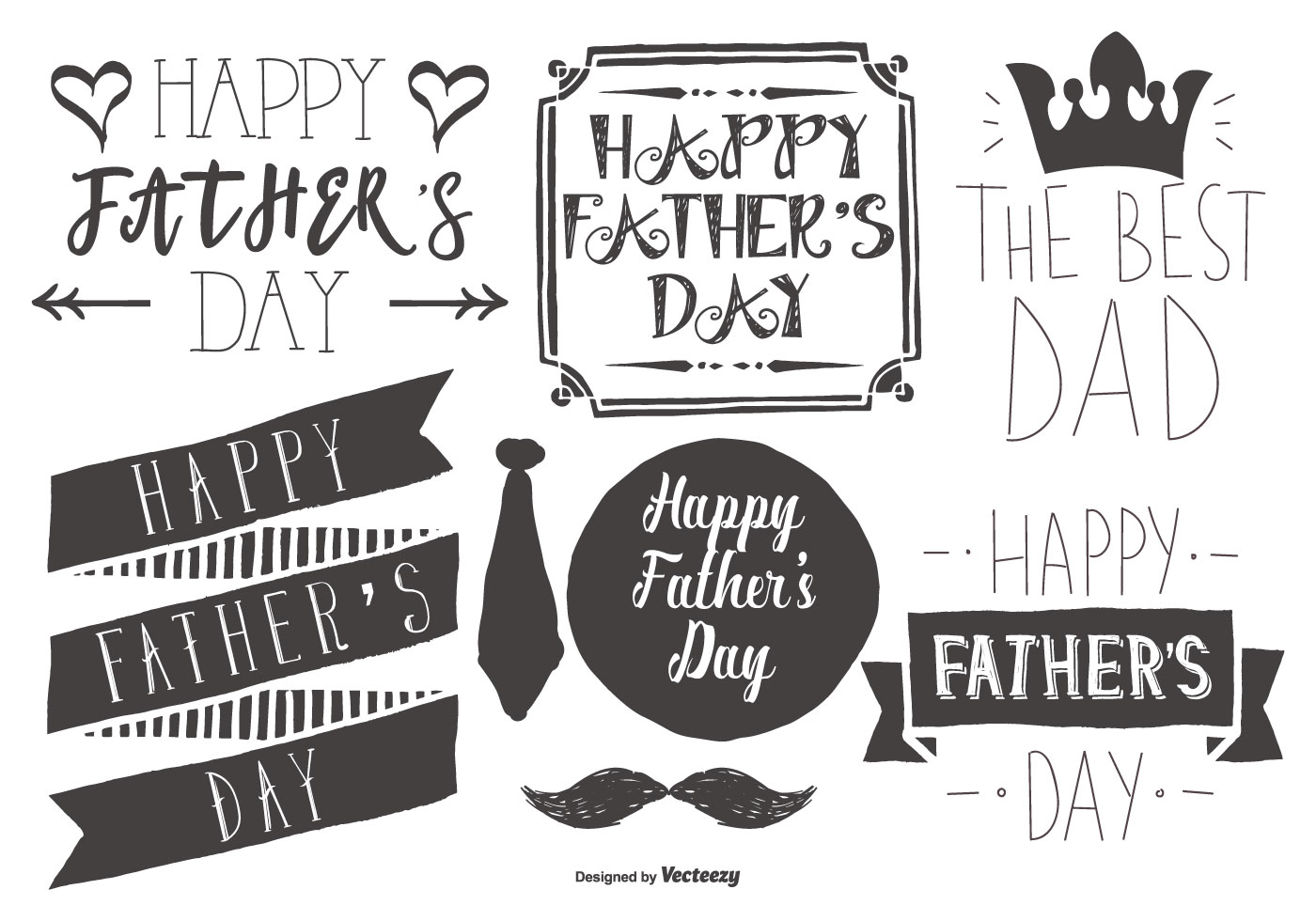 Download Cute Sketchy Father's Day Label Collection - Download Free ...