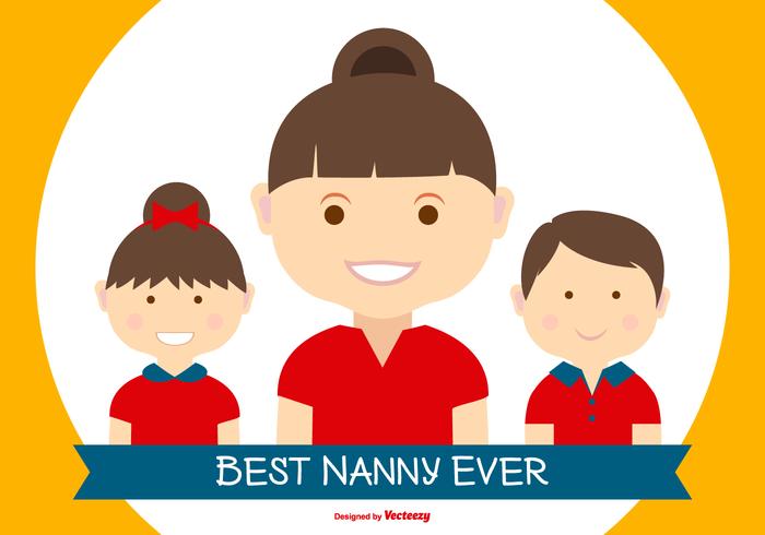 Best Nanny in the World Illustration  vector