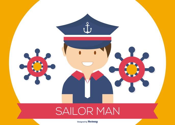 Ilustración linda del hombre de marinero vector