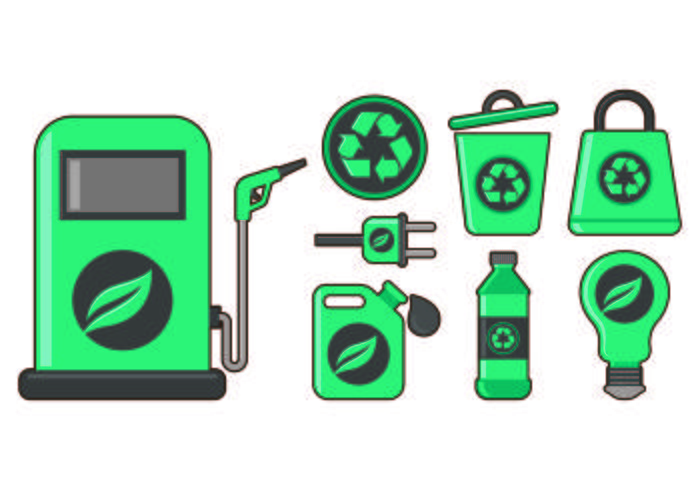 Set Of Biodegradable Icon vector