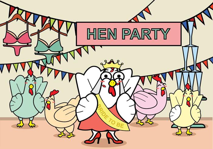 Ilustración de fiesta de gallina gratis vector