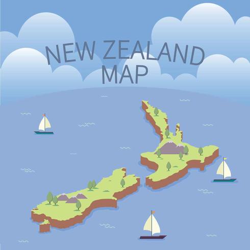 Ilustración de mapas de Nueva Zelanda gratis vector