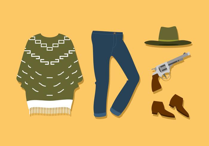 Cowboy Poncho Free Vector