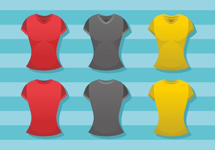 Woman V Neck Shirt Template vector