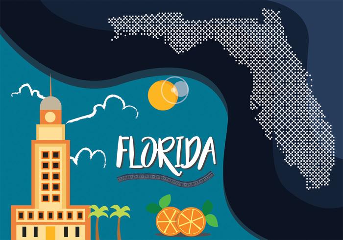 Diseño de Vector de Mapa de Florida