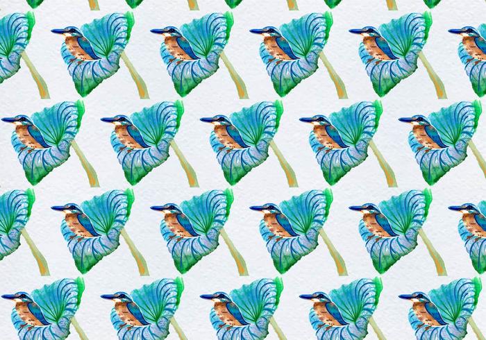Free Vector Birds On Flower Seamless Pattern