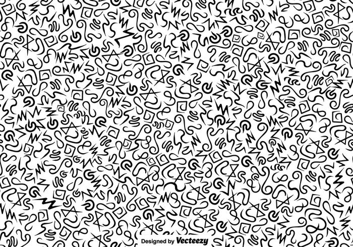 Vector Seamless Squiggles And Swirls Pattern