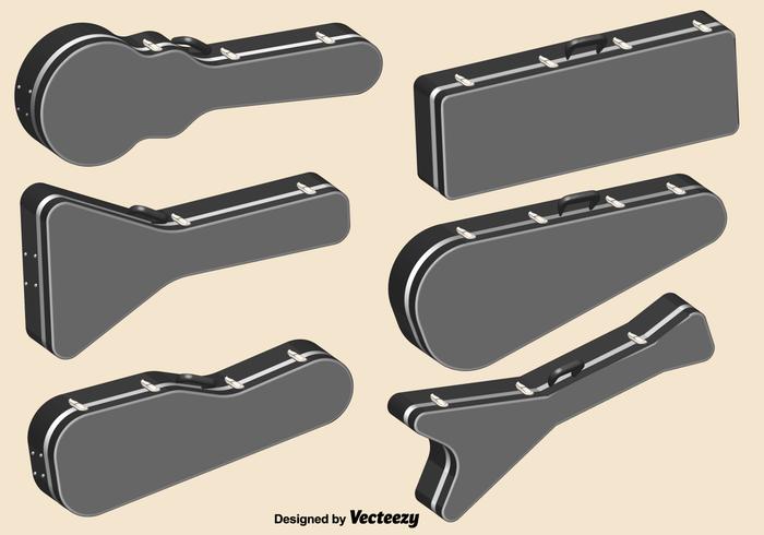 Vector Guitar Case Color Icon Set