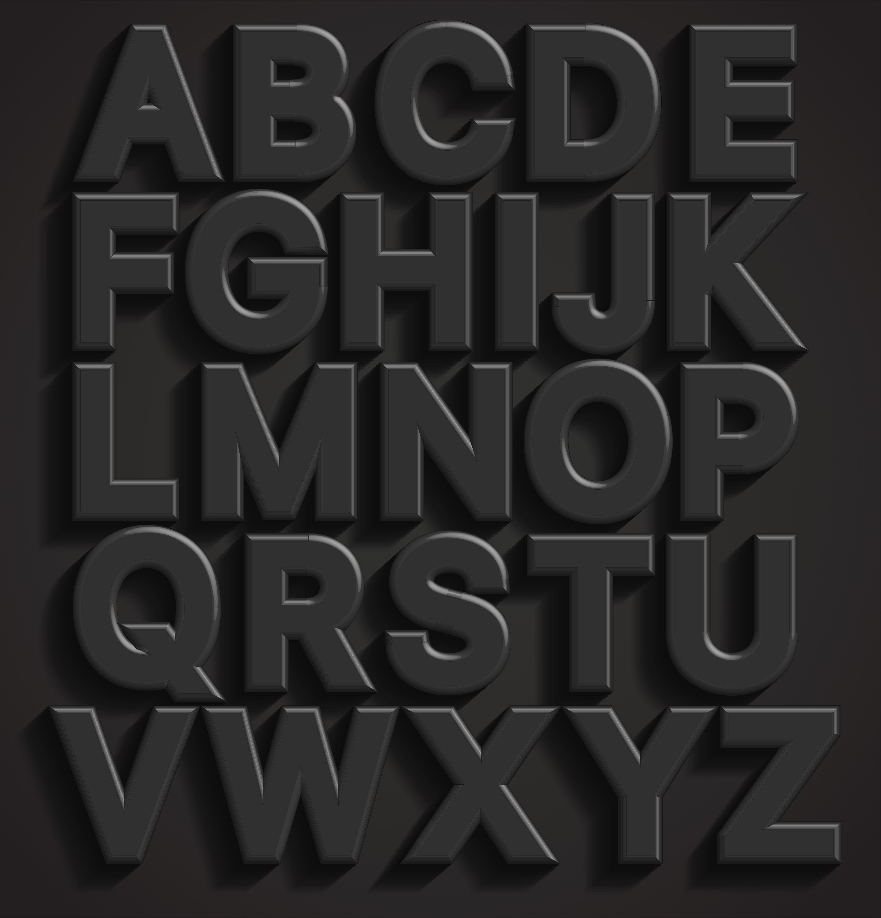 Vector Black 3d Font 172677 Vector Art At Vecteezy