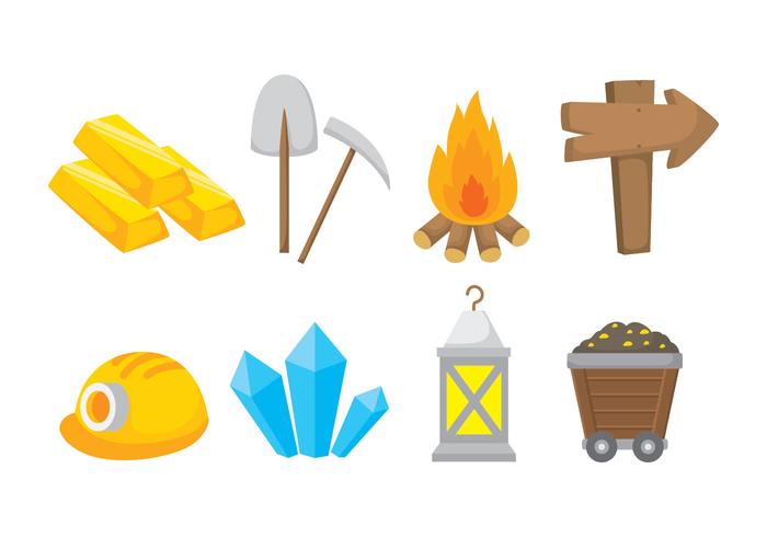 Iconos de Gold Rush vector