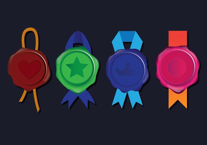 Waxing Seal Vector Icons