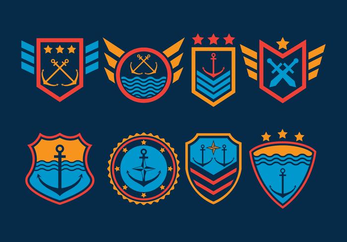 Conjunto de vectores de sellos de la marina de guerra